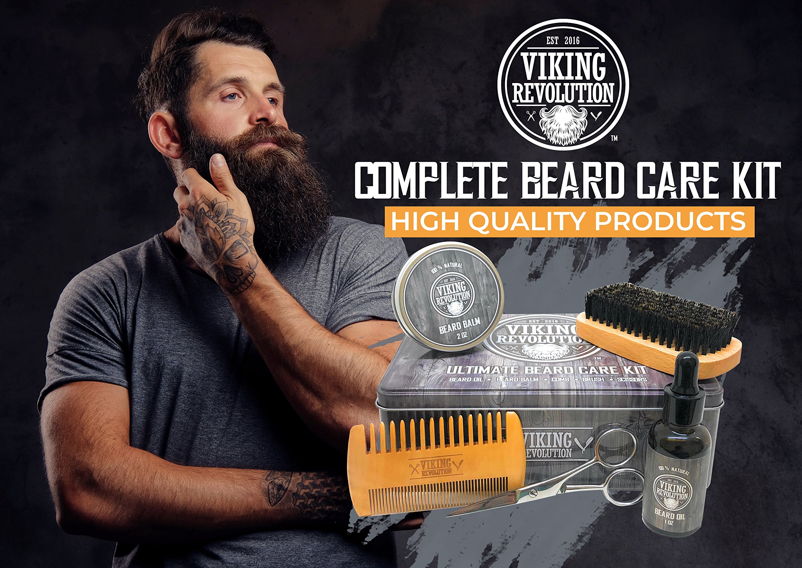 Foto 5 pulgar | Kit De Cuidado De Barba Viking Revolution: Cepillo Para Barba, Peine, Bálsamo Y Aceite - Venta Internacional.