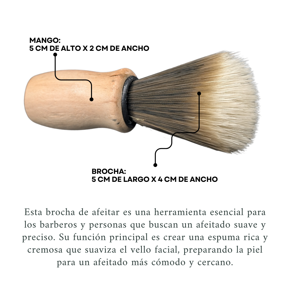 Foto 4 pulgar | Brocha De Afeitar, Madera, Nailon Suave, Profesional Barbero, 3pz