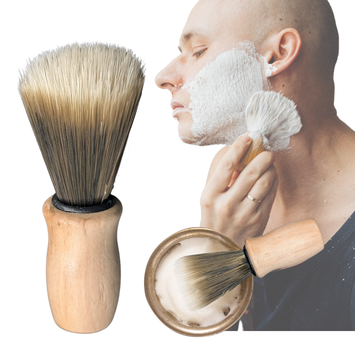 Foto 6 | Brocha De Afeitar, Madera, Nailon Suave, Profesional Barbero