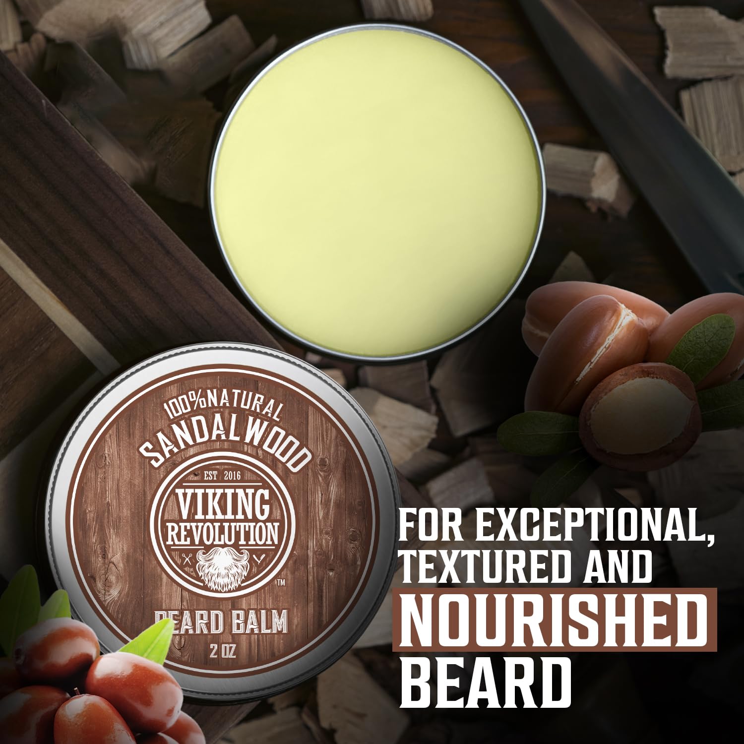 Foto 5 | Bálsamo Para Barba Viking Revolution Con Aroma A Sándalo, Paquete De 2 - Venta Internacional.