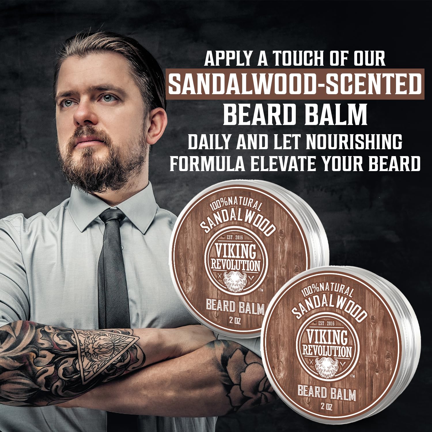 Foto 6 | Bálsamo Para Barba Viking Revolution Con Aroma A Sándalo, Paquete De 2 - Venta Internacional.