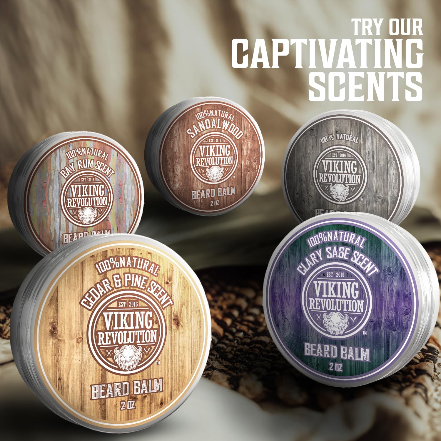 Foto 7 | Bálsamo Para Barba Viking Revolution Con Aroma A Sándalo, Paquete De 2 - Venta Internacional.