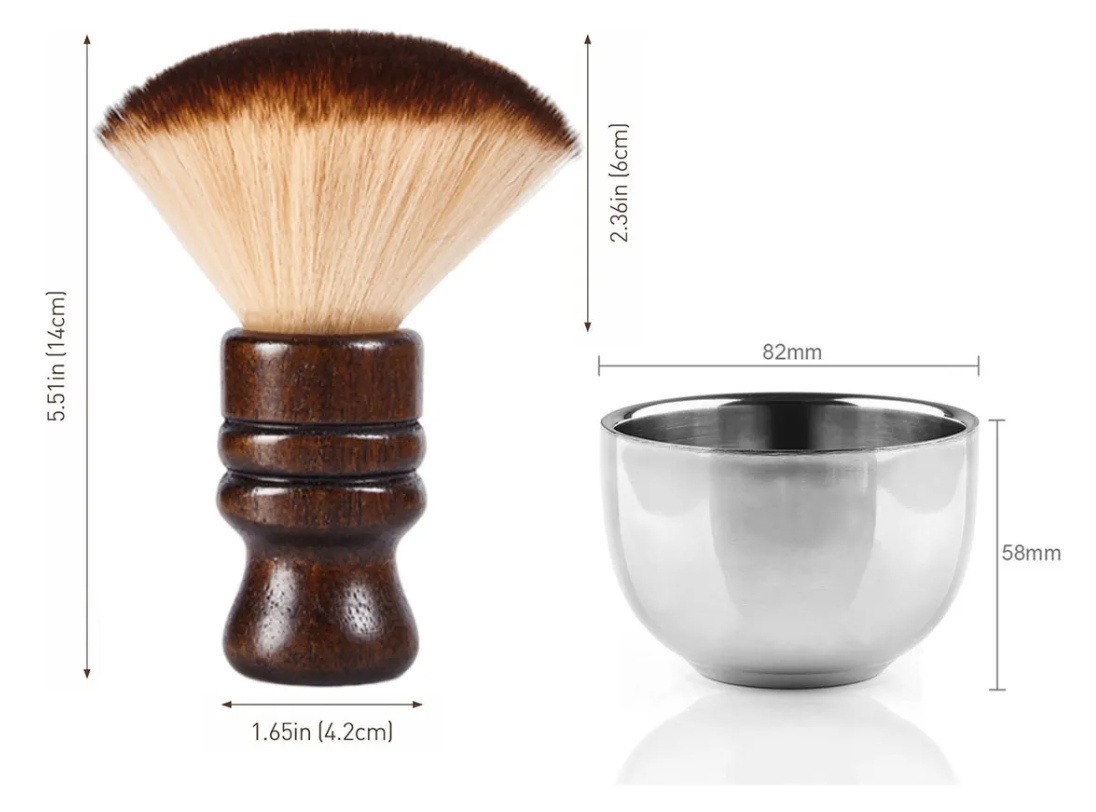 Foto 4 | Brocha Para Afeitar Barber Madera Con Tazón De Jabón Afeitar