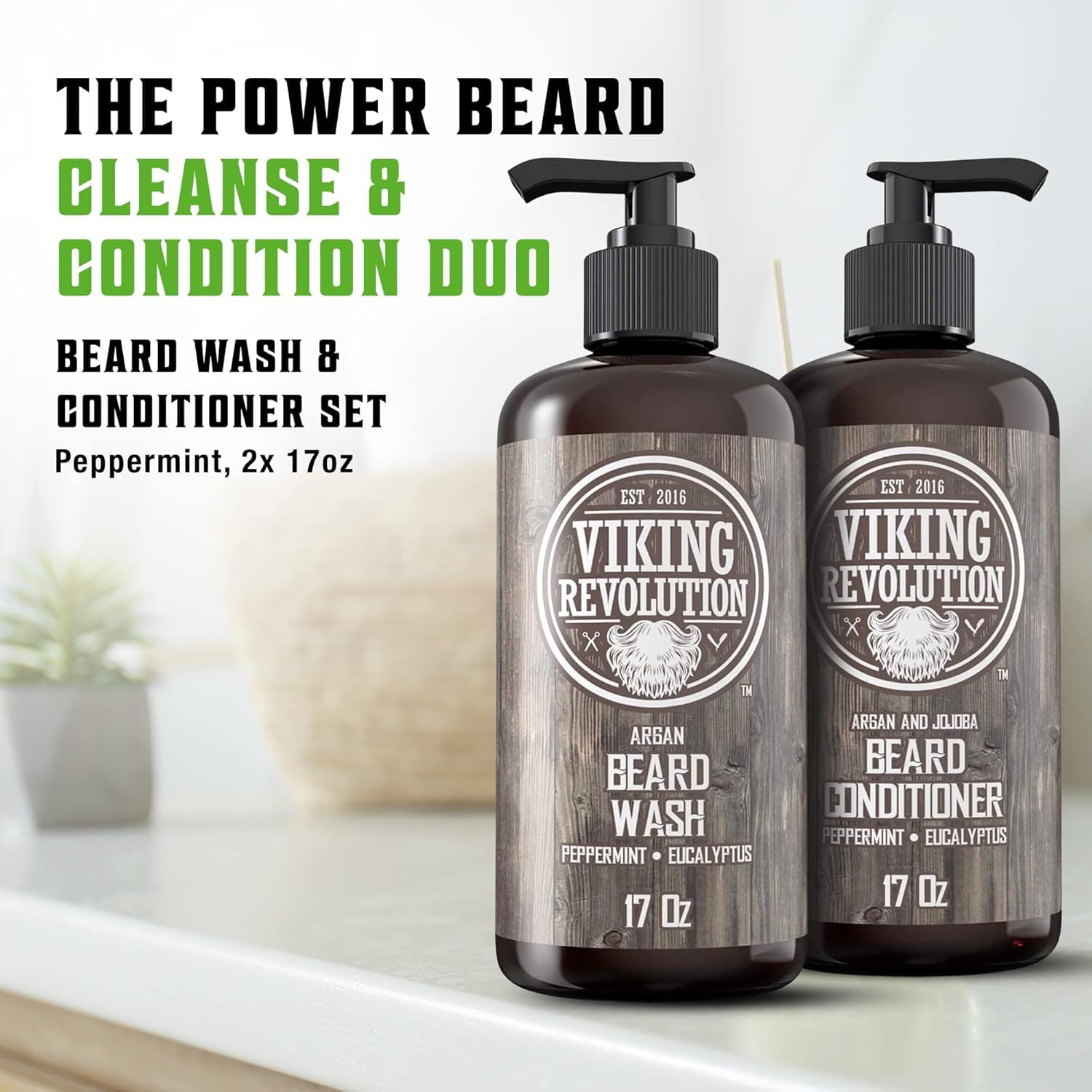 Foto 3 pulgar | Set De Jabón Y Acondicionador Para Barba Viking Revolution Con Argán Y Jojoba - Venta Internacional.
