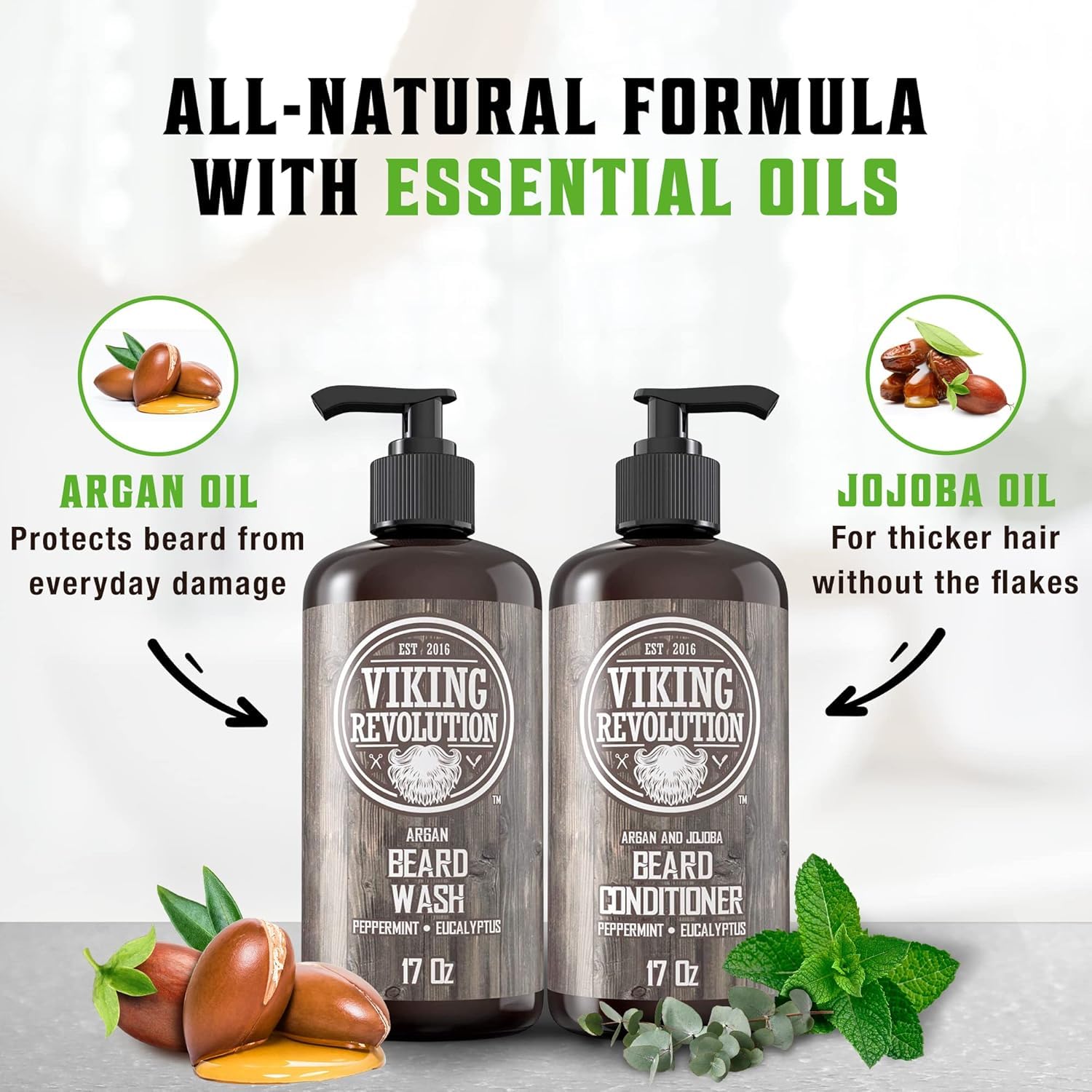 Foto 5 | Set De Jabón Y Acondicionador Para Barba Viking Revolution Con Argán Y Jojoba - Venta Internacional.