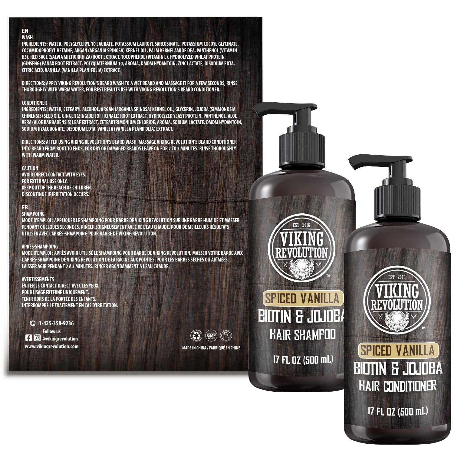 Foto 6 | Limpiador Y Acondicionador Para Barba Viking Revolution, 500 Ml, Vainilla Especiada - Venta Internacional.