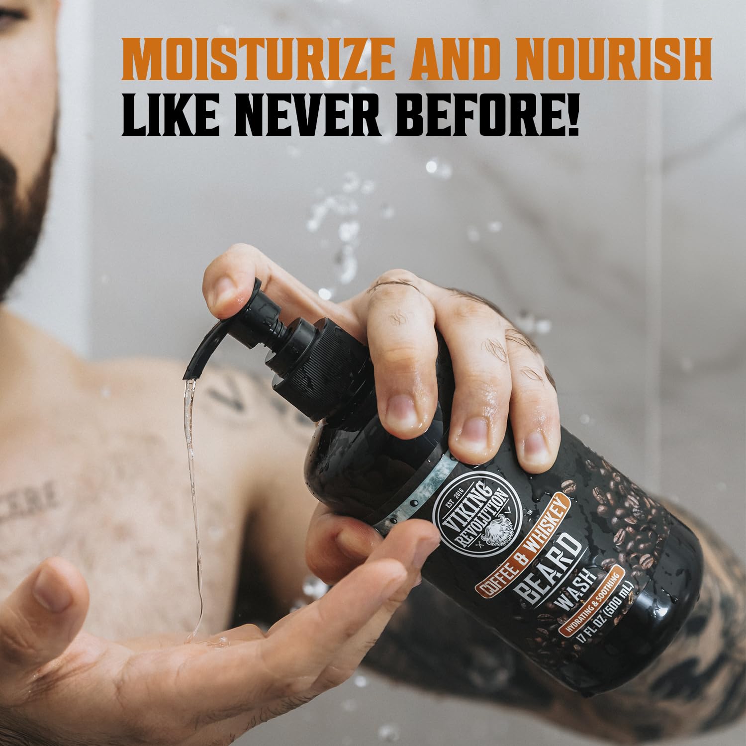 Foto 5 pulgar | Set De Jabón Y Acondicionador Para Barba Viking Revolution Con Aroma A Café Y Whisky, 500 Ml - Venta Internacional.