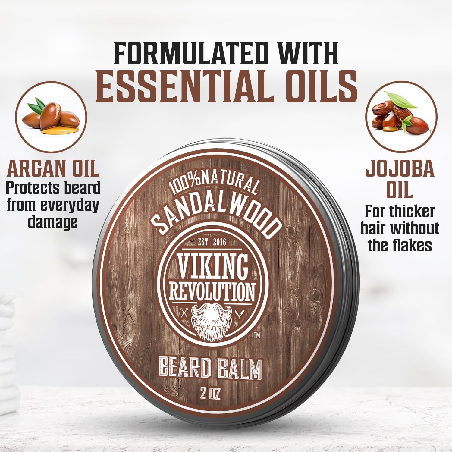 Foto 4 pulgar | Bálsamo Para Barba Viking Revolution Sandalwood Con Aceite De Argán 60 Ml - Venta Internacional.