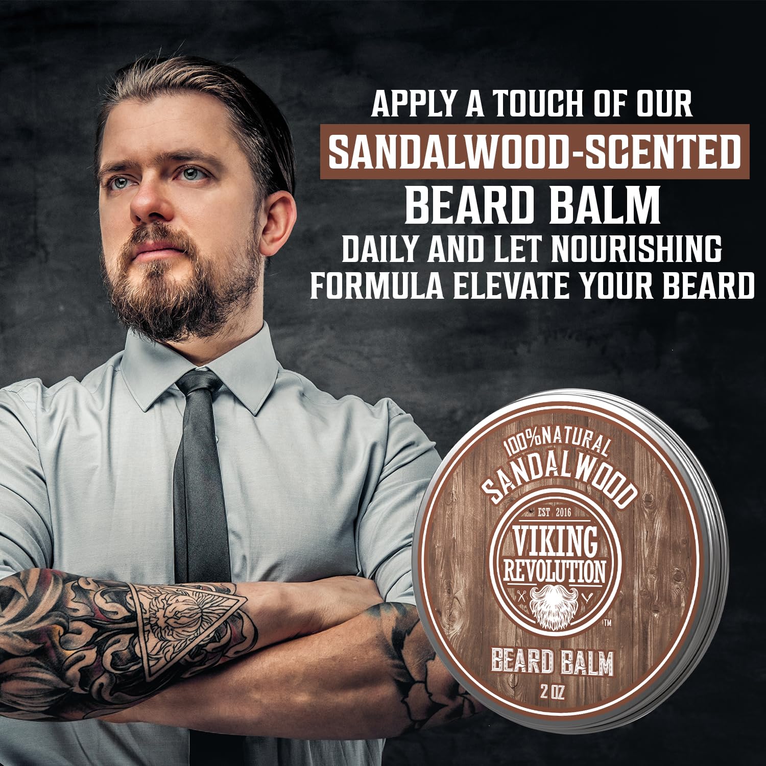 Foto 7 pulgar | Bálsamo Para Barba Viking Revolution Sandalwood Con Aceite De Argán 60 Ml - Venta Internacional.