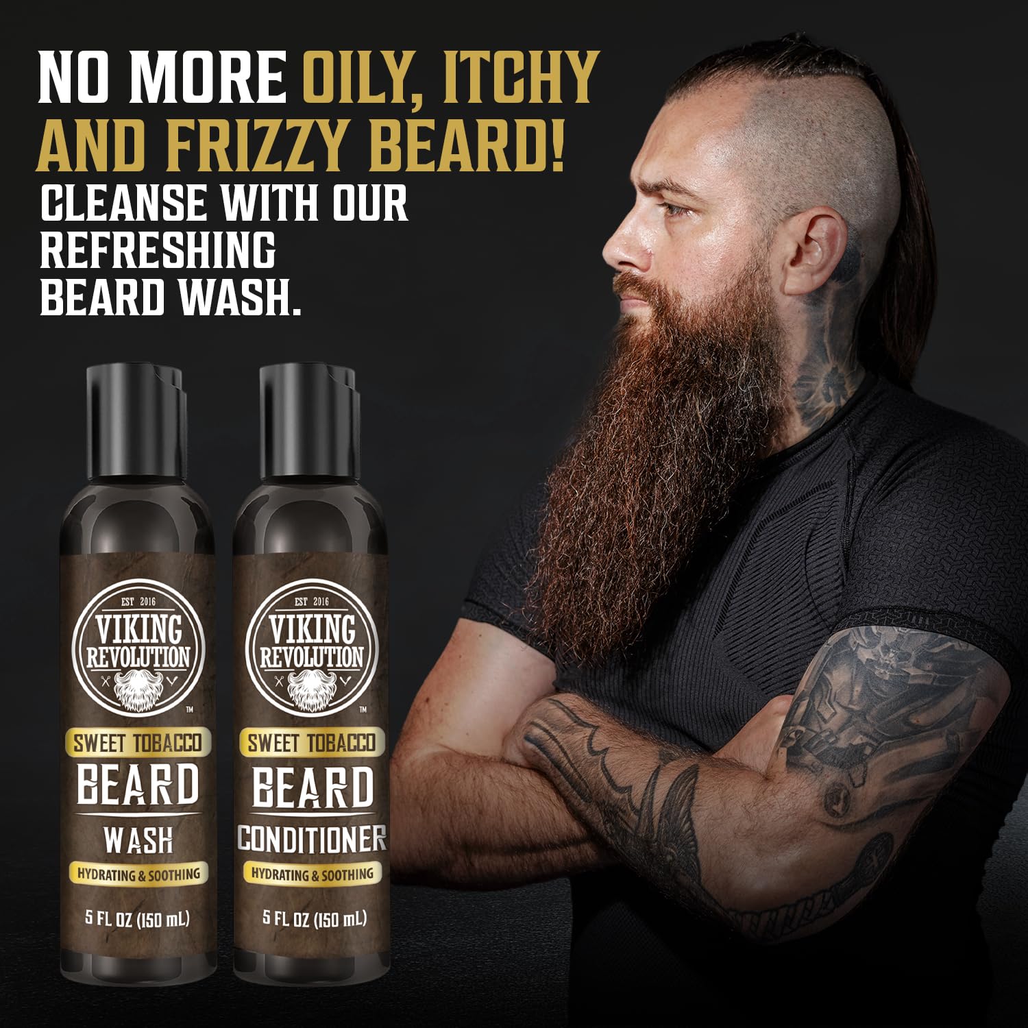 Foto 3 | Limpiador Y Acondicionador Para Barba Viking Revolution Sweet Tobacco 150 Ml - Venta Internacional.