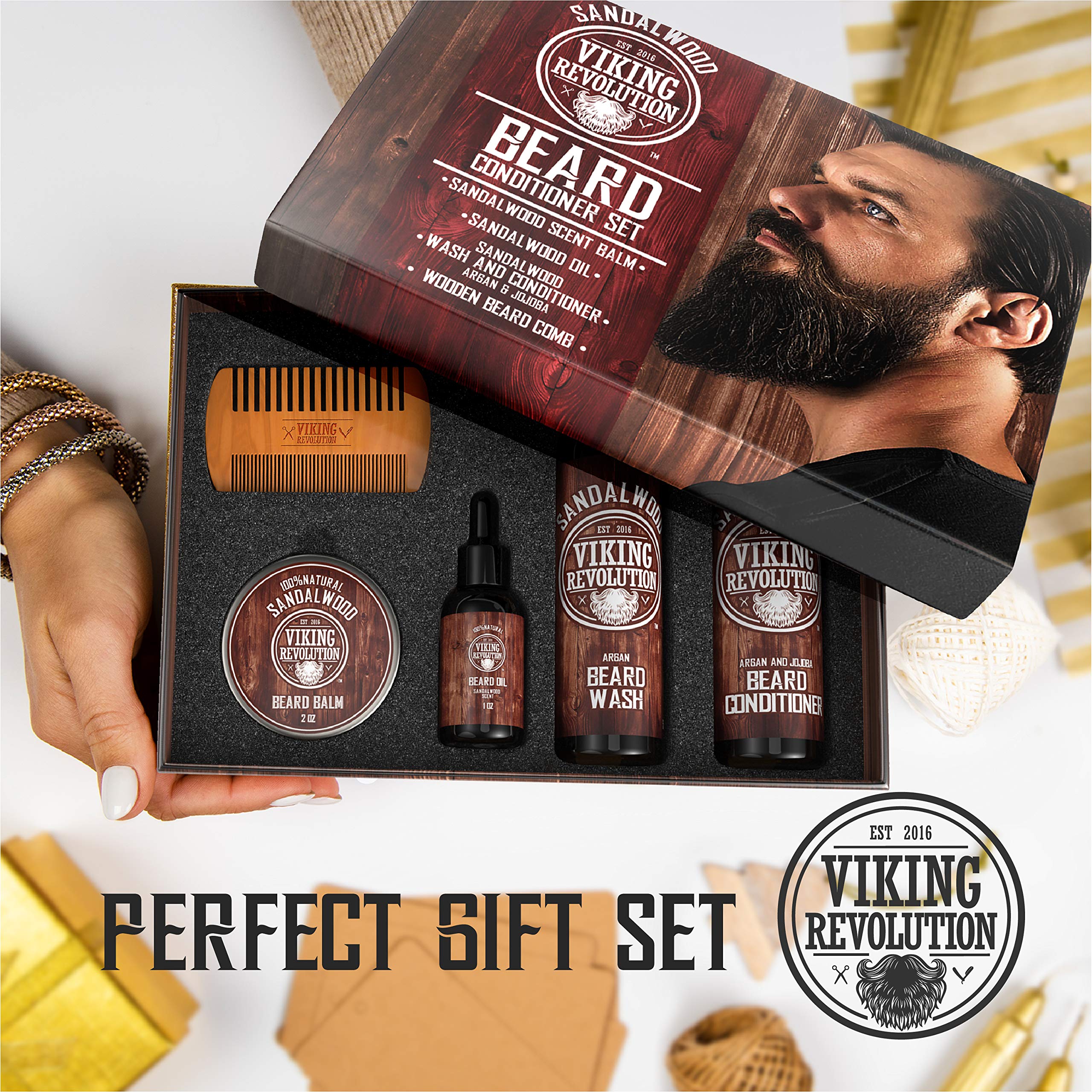 Foto 5 pulgar | Kit De Cuidado De Barba Viking Revolution Ultimate Con Sándalo - Venta Internacional.