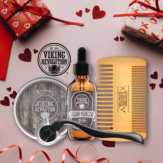 Foto 2 | Kit Para El Crecimiento De Barba Viking Revolution Con Aceite, Bálsamo, Sérum Y Peine - Venta Internacional.