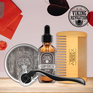 Foto 3 | Kit Para El Crecimiento De Barba Viking Revolution Con Aceite, Bálsamo, Sérum Y Peine - Venta Internacional.