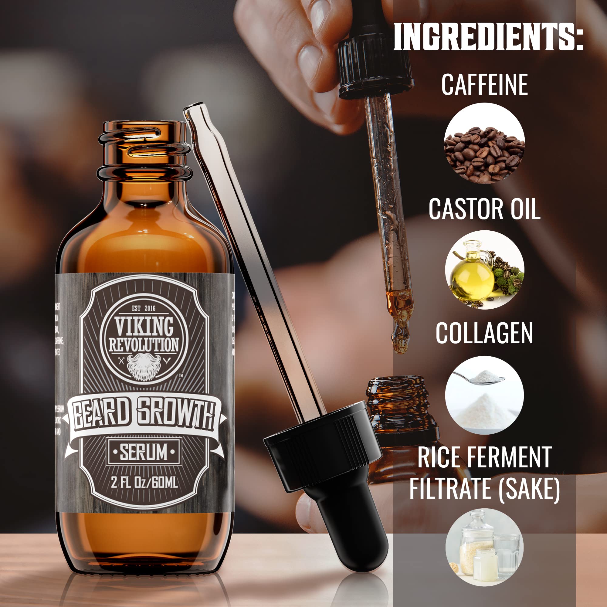 Foto 8 pulgar | Kit Para El Crecimiento De Barba Viking Revolution Con Aceite, Bálsamo, Sérum Y Peine - Venta Internacional.
