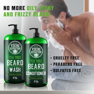 Foto 3 | Set De Jabón Y Acondicionador Para Barba Viking Revolution Con Aceite De Árbol De Té - Venta Internacional.