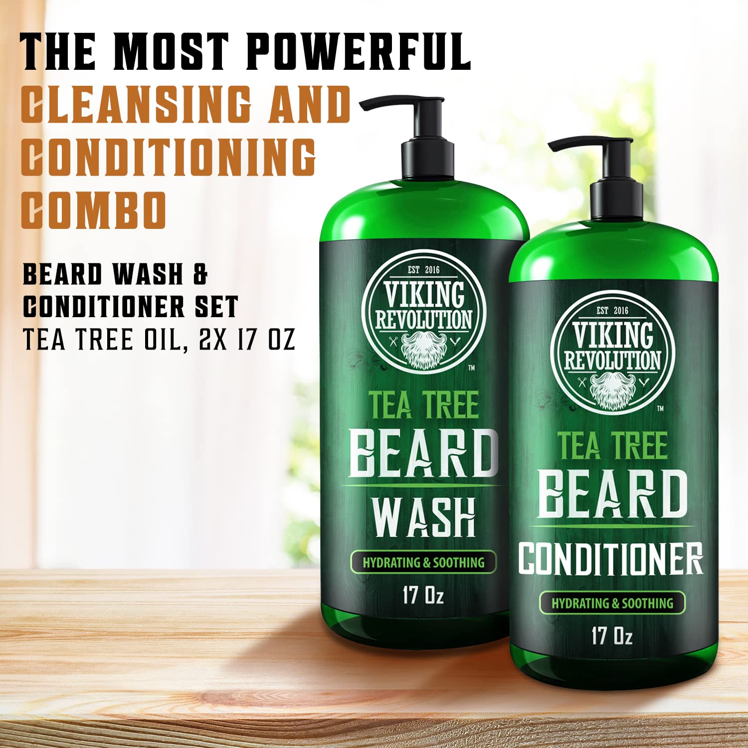 Foto 4 | Set De Jabón Y Acondicionador Para Barba Viking Revolution Con Aceite De Árbol De Té - Venta Internacional.