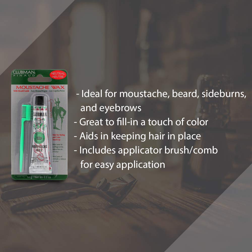 Foto 2 | Paquete Para Colgar Moustache Wax Clubman  Color Neutro  15 Ml  3 Paquetes - Venta Internacional.