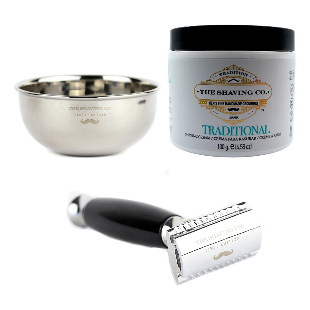 Foto 2 pulgar | The Shaving Co Kit Crema Afeitar Menta Rastrillo Negro Bowl