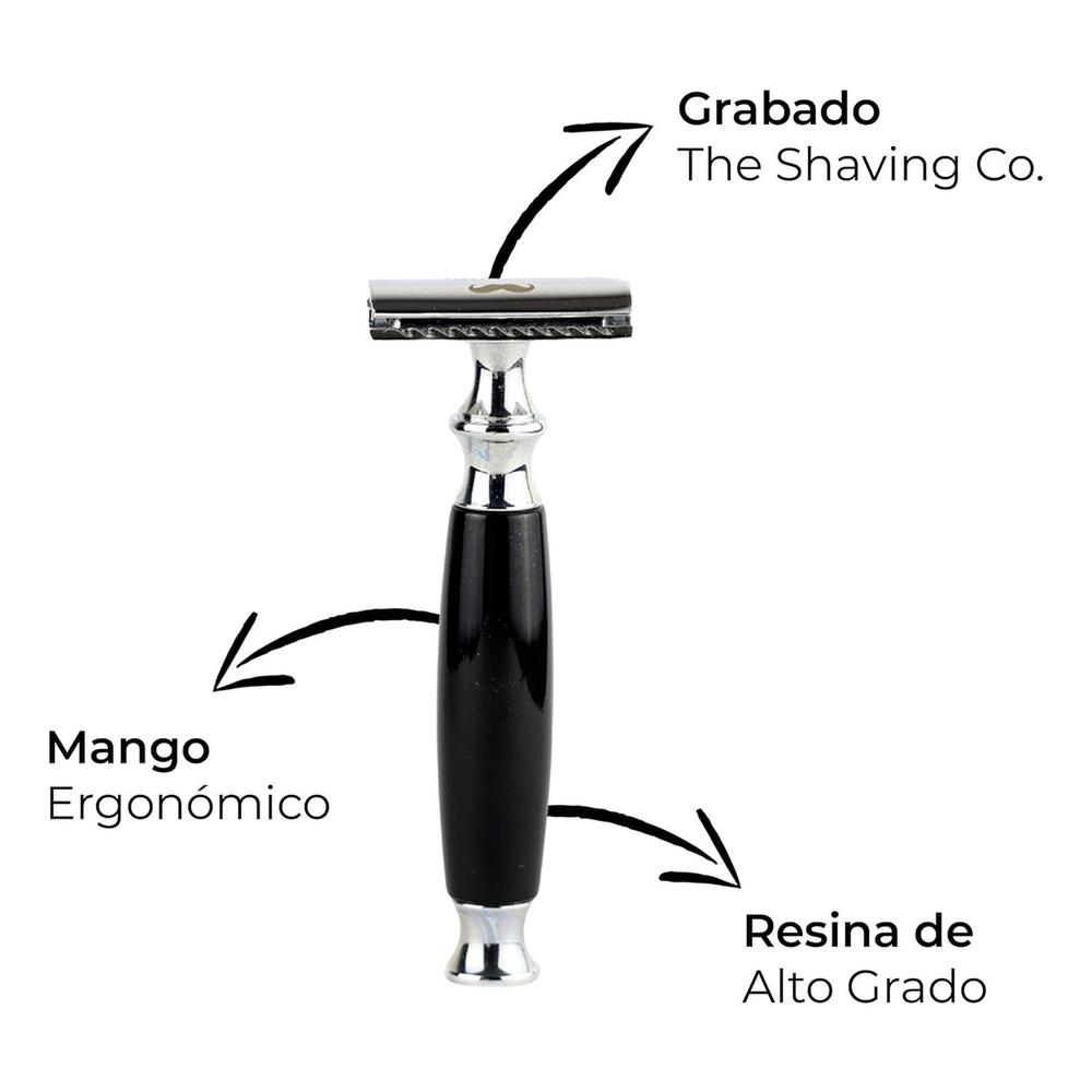 Foto 4 pulgar | The Shaving Co Kit Crema Afeitar Menta Rastrillo Negro Bowl