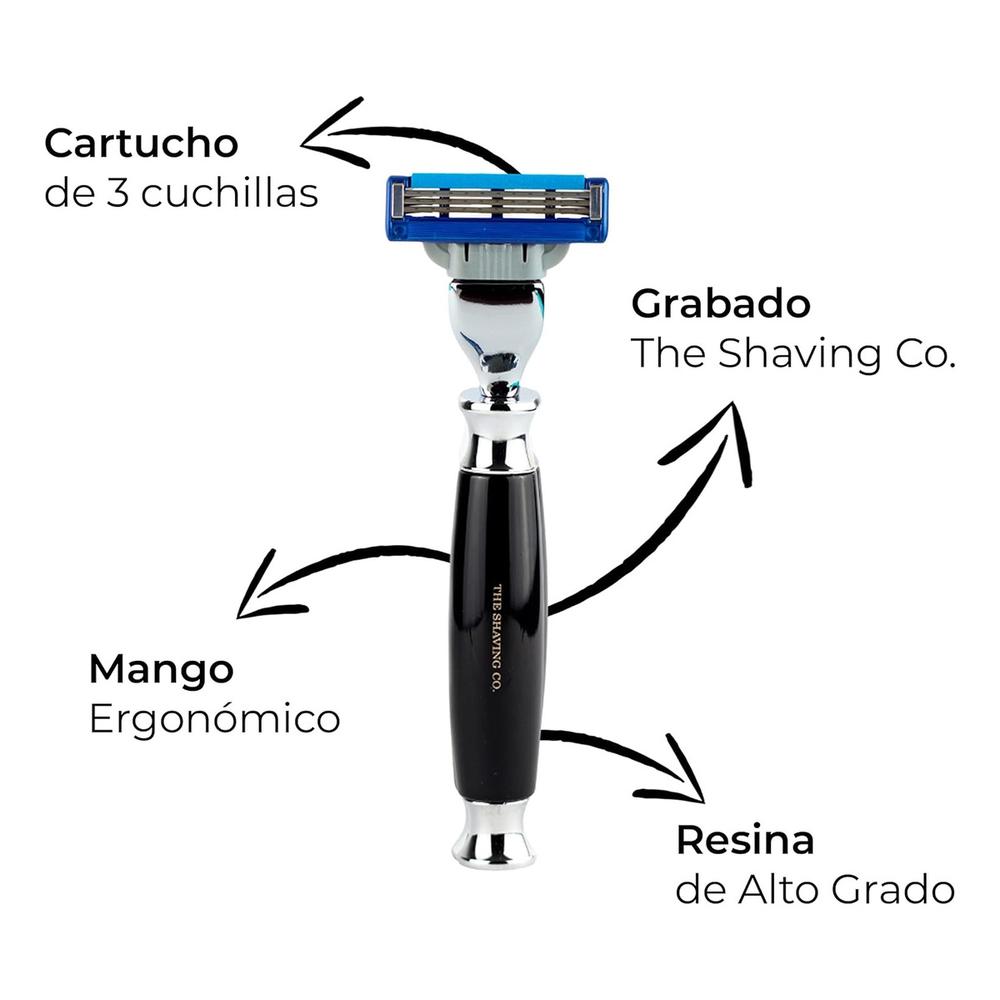 Foto 3 pulgar | The Shaving Co Kit Rastrillo Negro Crema De Afeitar Lavanda