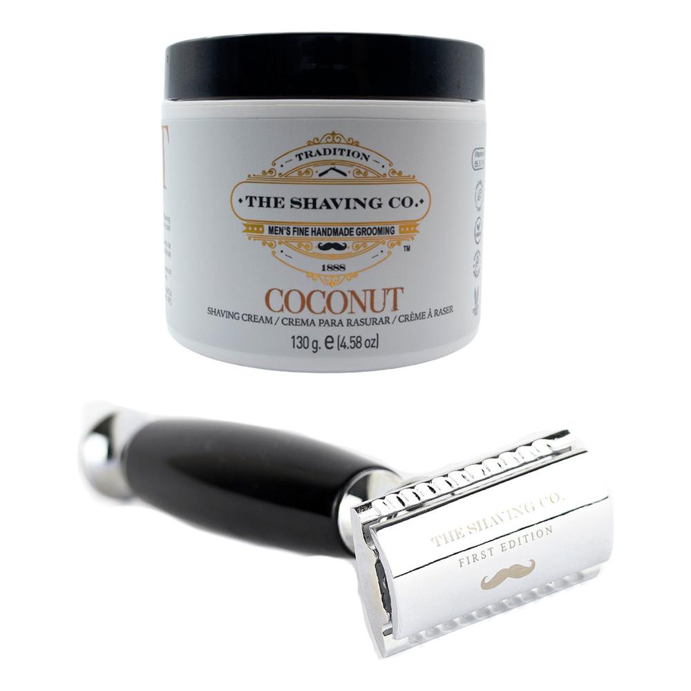 The Shaving Co Kit Crema De Afeitar Coco Y Rastrillo Negro