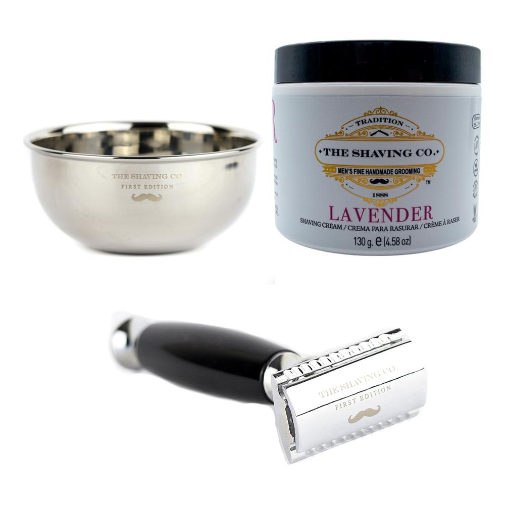 Foto 2 pulgar | The Shaving Co Kit Crema Afeitar Lavanda Razor Negro Y Bowl