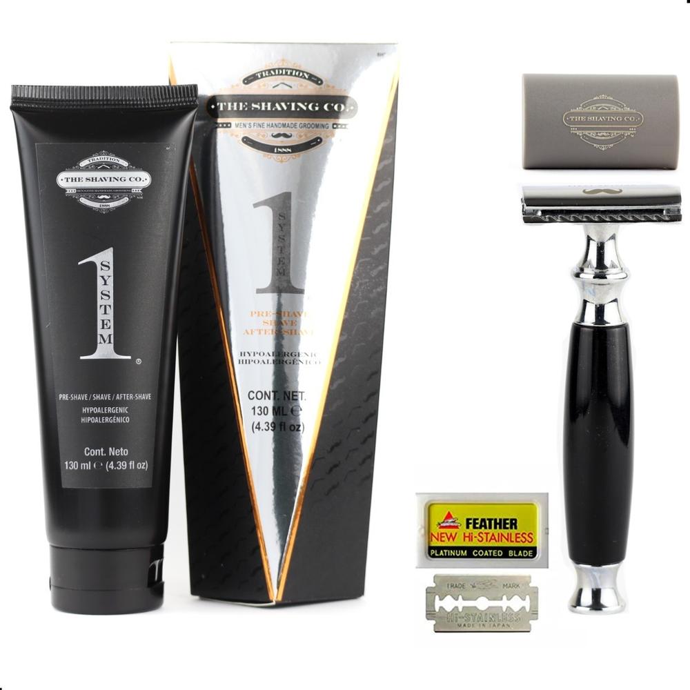 Pack Afeitado Rastrillo + After Shave + Navajas + Protector