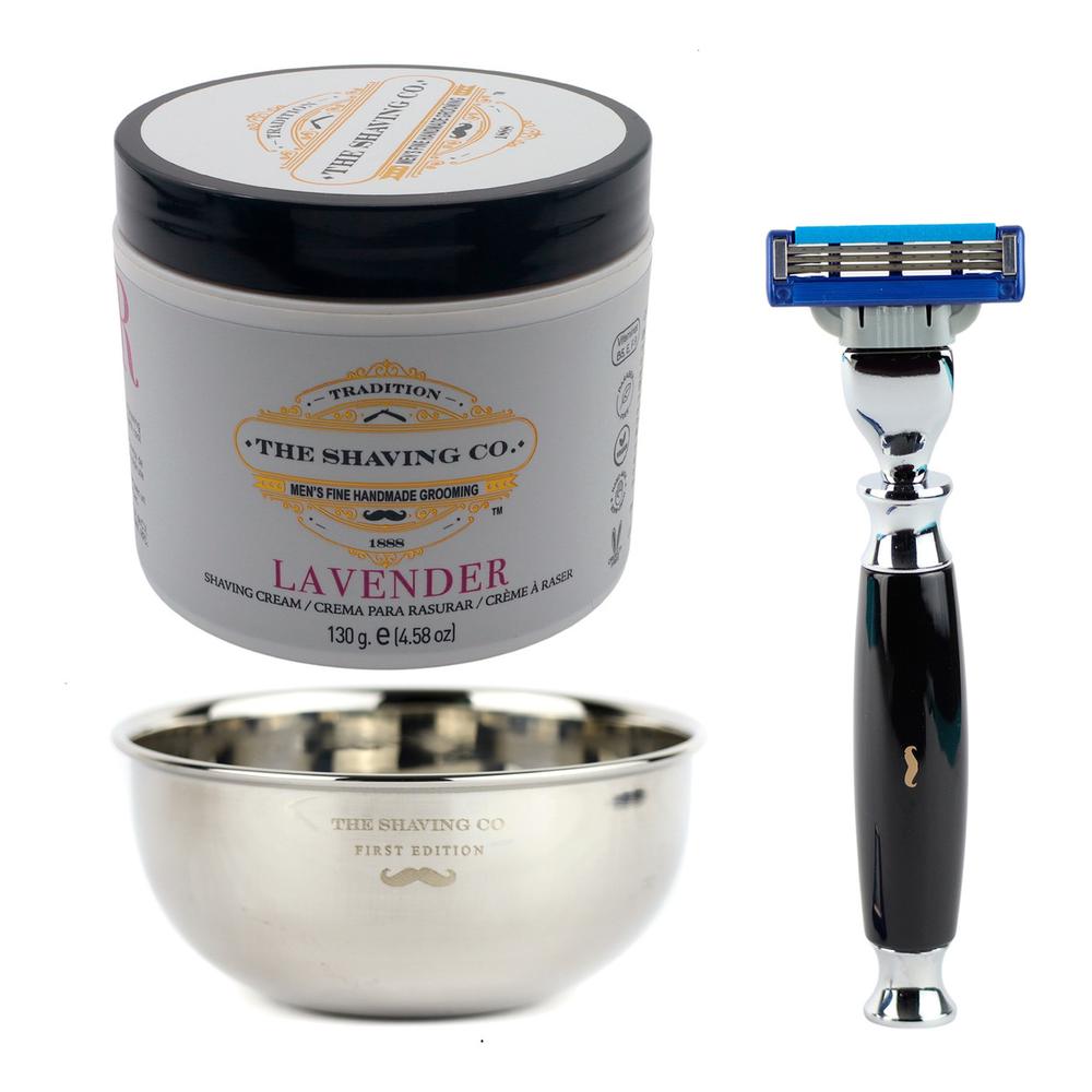 Foto 2 pulgar | The Shaving Co Kit Rastrillonegro Crema Afeitar Lavanda Bowl