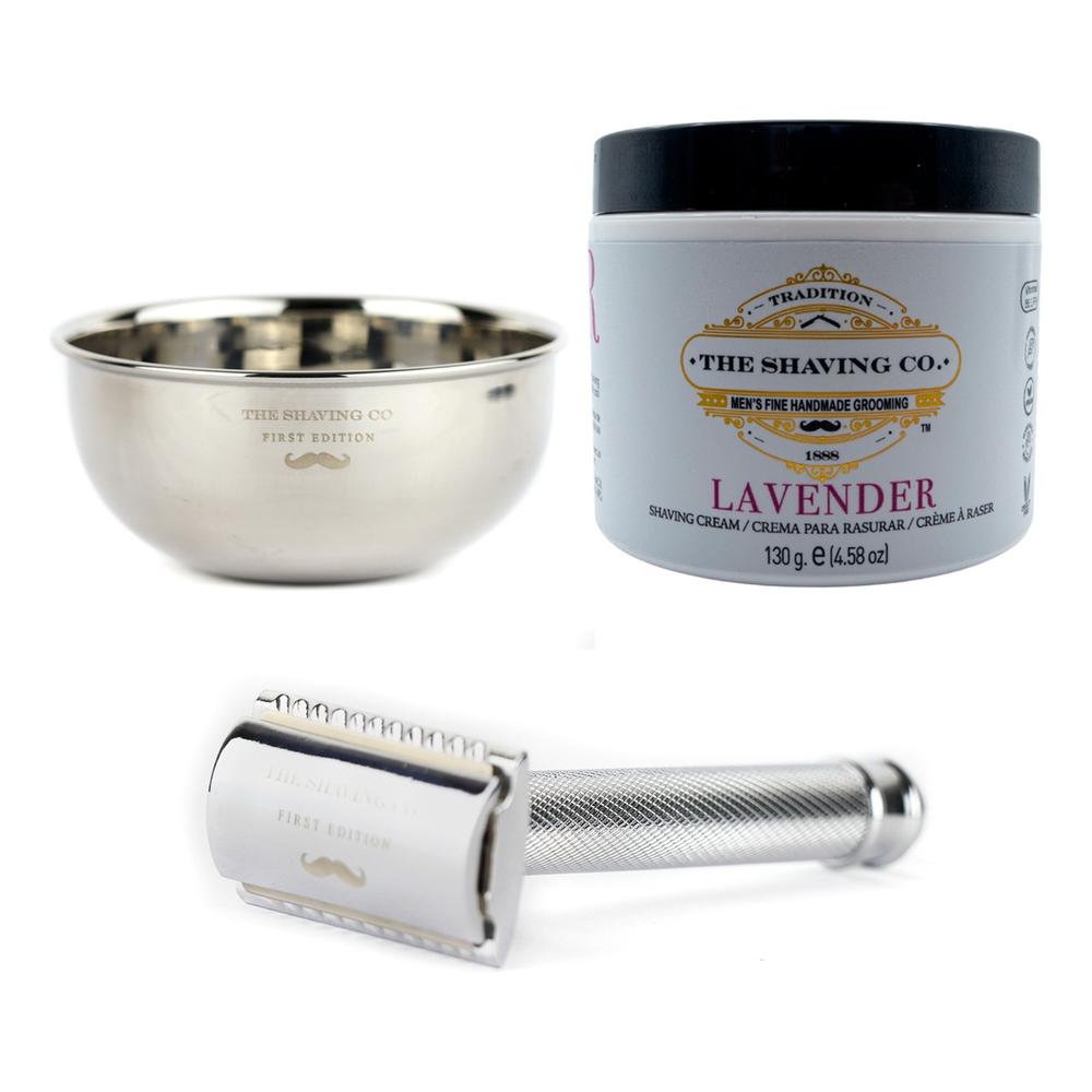 Foto 2 pulgar | The Shaving Co Kit Crema De Afeitar Lavanda Razor Metal Bowl