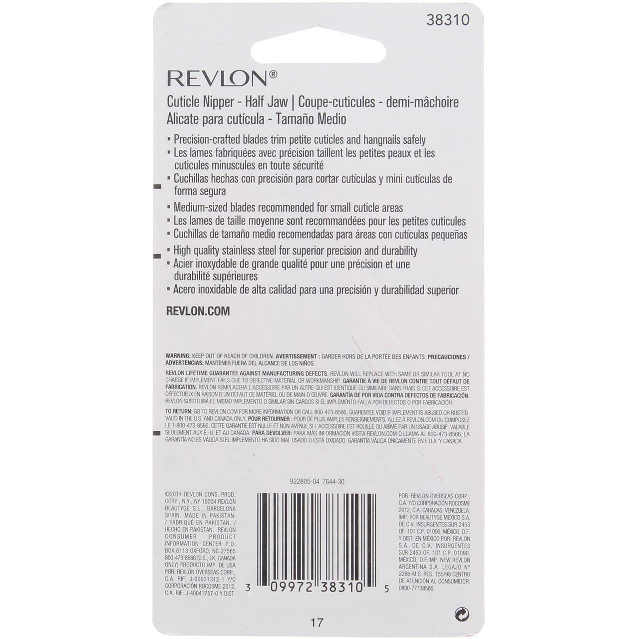 Foto 4 pulgar | Pinzas Para Cutículas Revlon Half-jaw, 1 Unidad (paquete De 2), Varios Colores - Venta Internacional.
