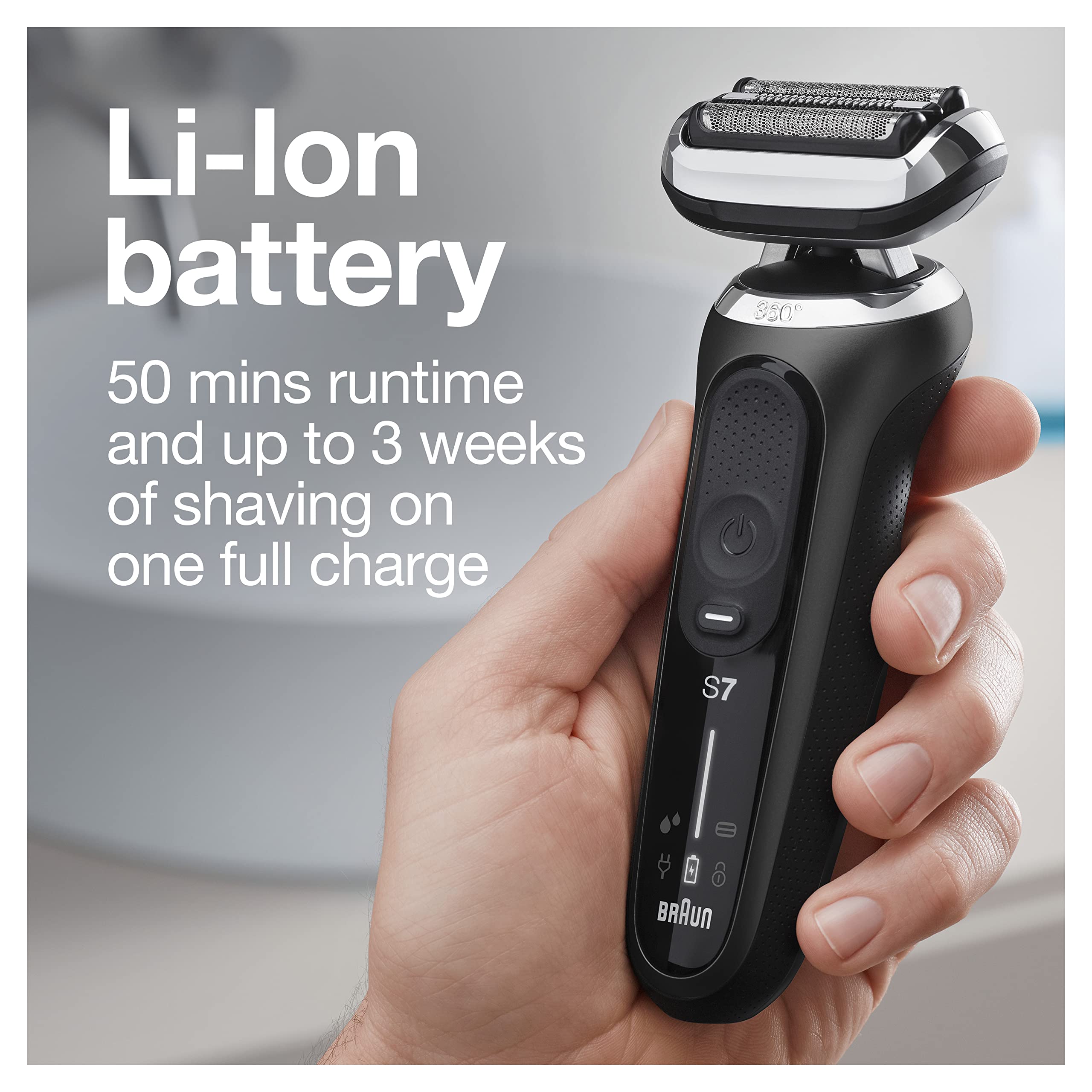 Foto 5 pulgar | Maquinilla De Afeitar Eléctrica Braun Series 7 7091cc Flex Para Hombre Negra - Venta Internacional.