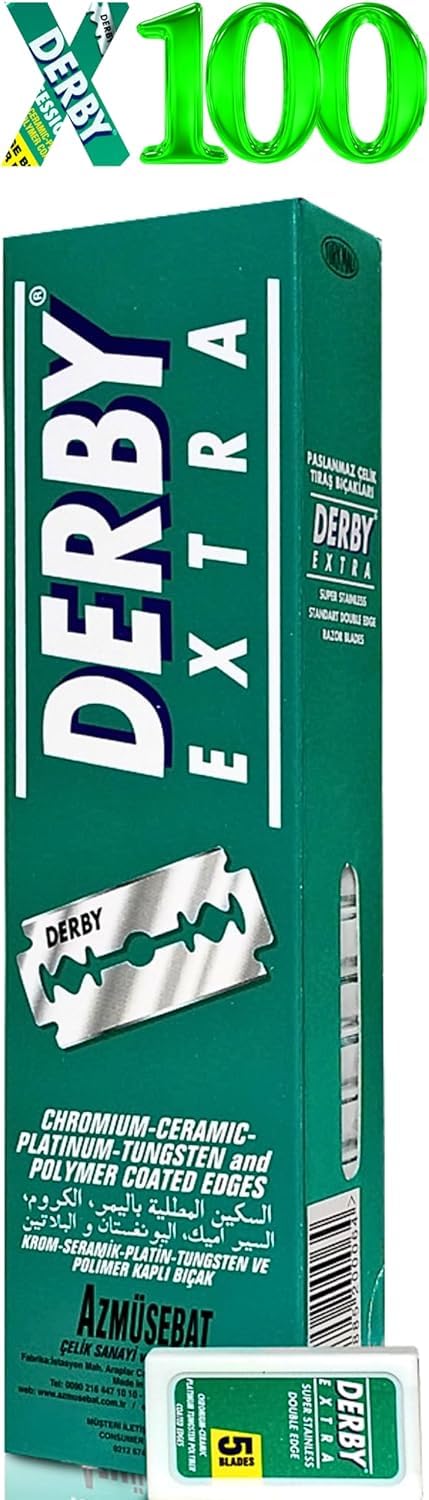 Foto 2 pulgar | Cuchillas De Afeitar Derby De Doble Filo Extra De Acero Inoxidable, 100 Unidades - Venta Internacional.