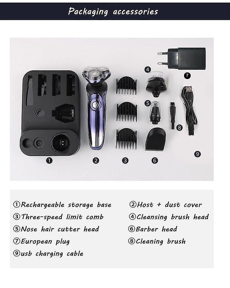 Foto 3 pulgar | Maquinilla De Afeitar Eléctrica Huoguo Lcd  Recortadora De Barba  Color Morado - Venta Internacional.
