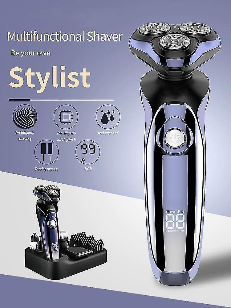 Foto 6 pulgar | Maquinilla De Afeitar Eléctrica Huoguo Lcd  Recortadora De Barba  Color Morado - Venta Internacional.