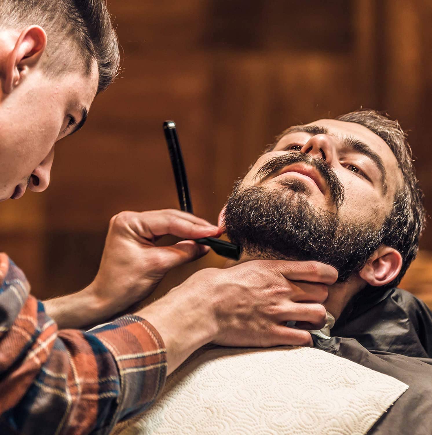Foto 5 | Maquinilla De Afeitar Barber Genérica Professional Straight Edge + 100 Cuchillas - Venta Internacional.