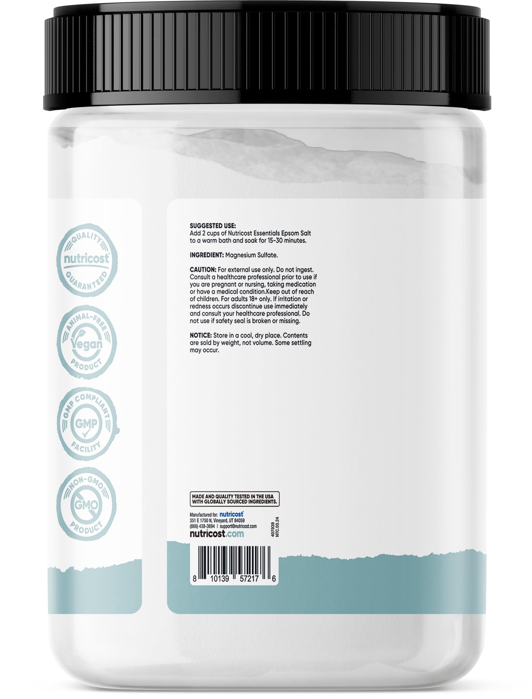 Foto 5 pulgar | Sal De Epsom Nutricost Essentials 3,63 Kg (sulfato De Magnesio) - Venta Internacional.