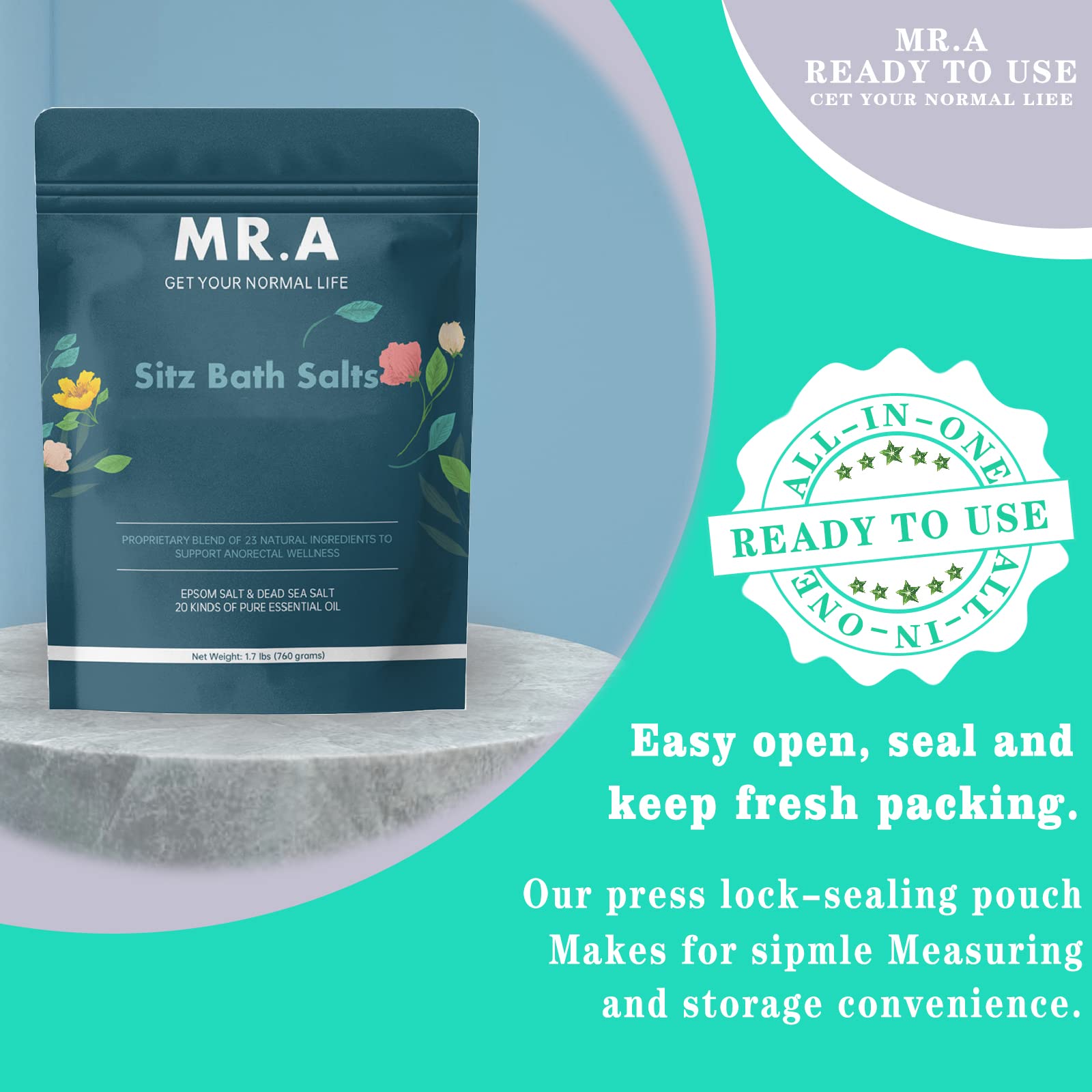 Foto 5 pulgar | Sales De Baño Sitz Mr.a Para Hemorroides 770 G Con 23 Ingredientes - Venta Internacional.
