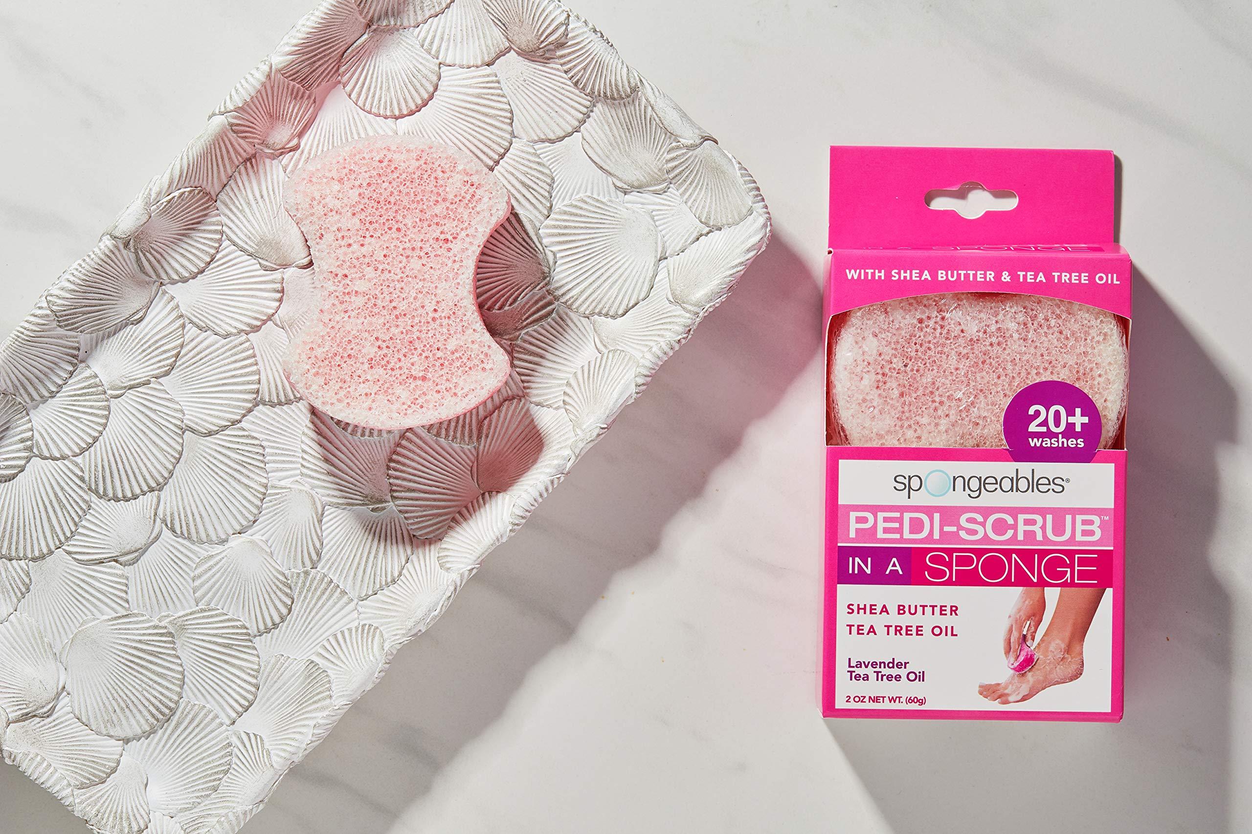 Foto 5 pulgar | Esponja Exfoliante Para Pies Spongables Pedi Scrub Lavanda - Venta Internacional.