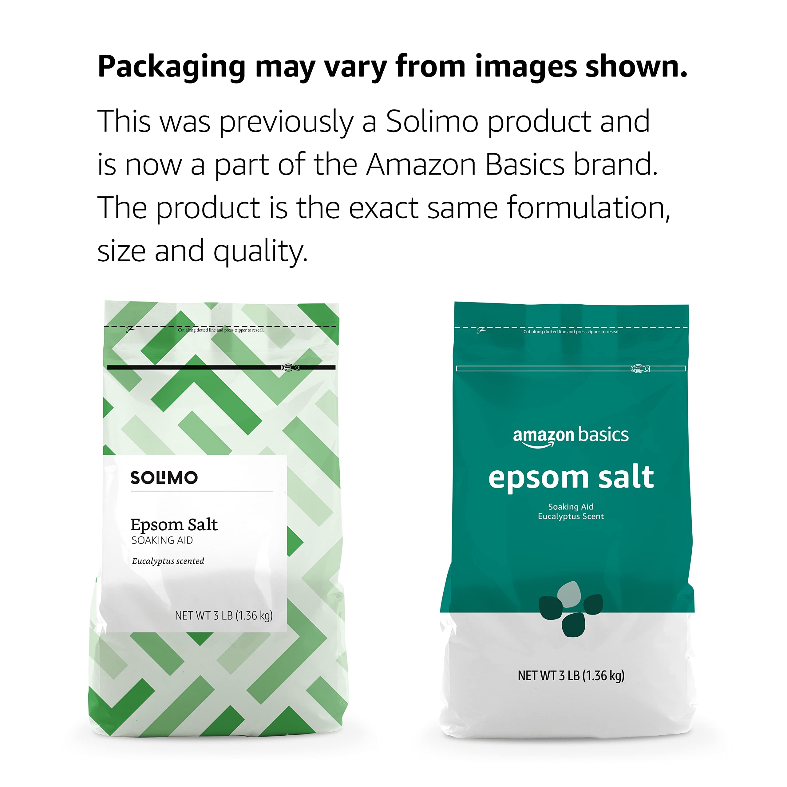 Foto 3 pulgar | Ayuda Para Remojar Sal De Epsom Amazon Basics, Con Aroma A Eucalipto, 1,36 Kg - Venta Internacional.