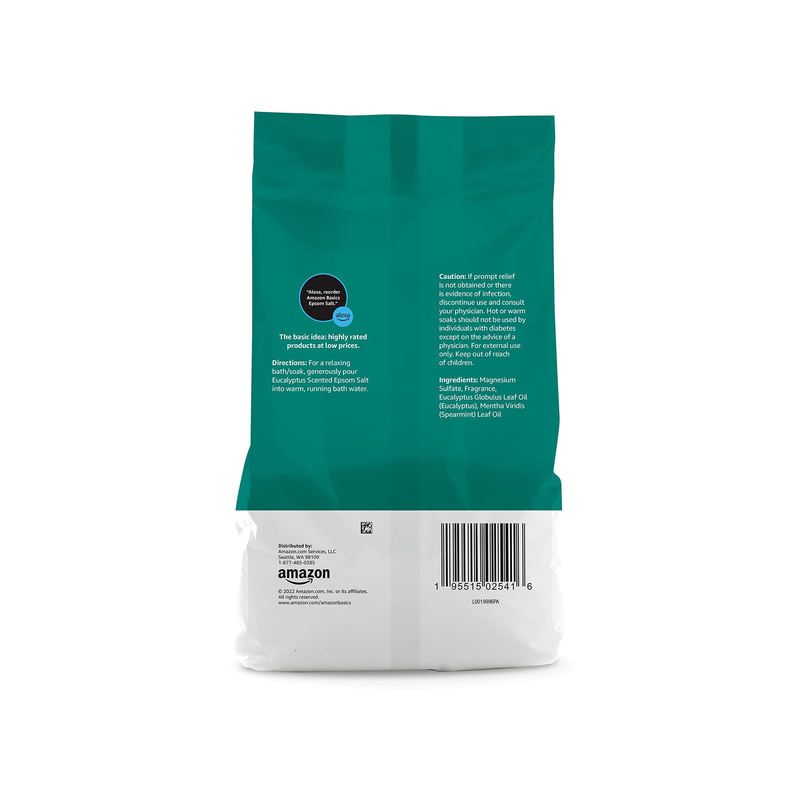 Foto 3 | Ayuda Para Remojar Sal De Epsom Amazon Basics, Con Aroma A Eucalipto, 1,36 Kg - Venta Internacional.