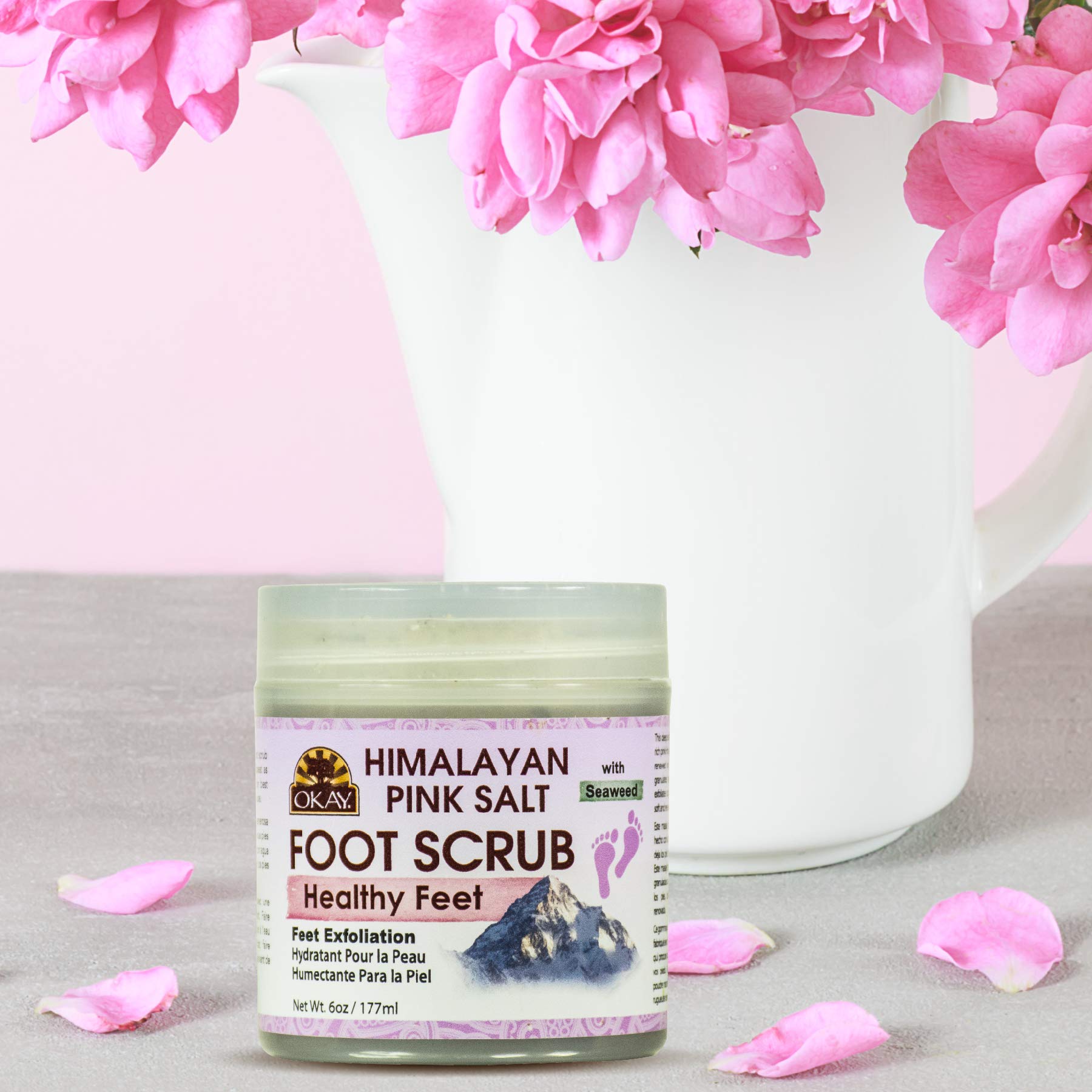 Foto 4 pulgar | Exfoliante Para Pies Okay Pure Naturals Pink Salt 180 Ml - Venta Internacional.