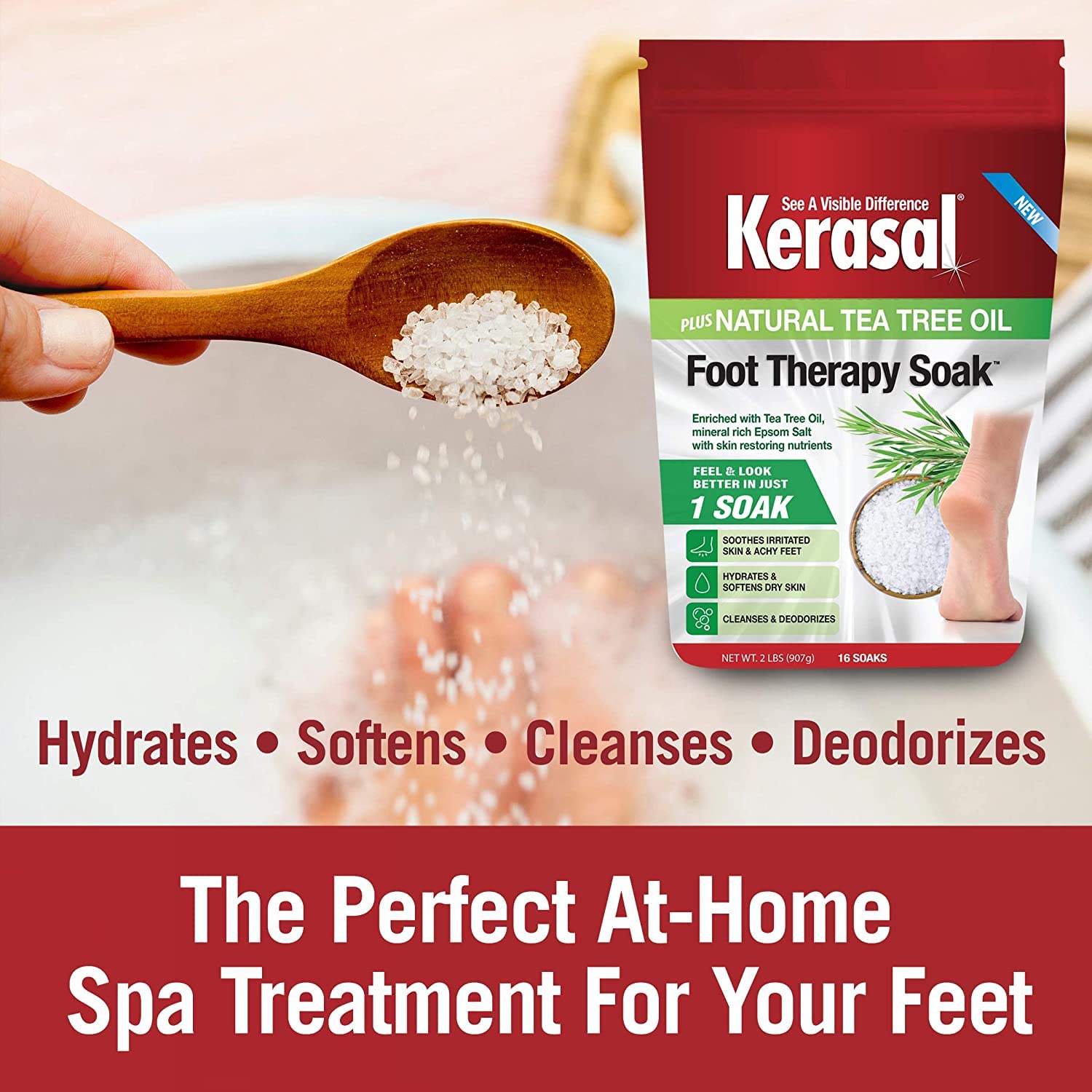 Foto 8 pulgar | Foot Therapy Soak Kerasal Para Pies Doloridos, Cansados Y Secos, 1 Kg - Venta Internacional.