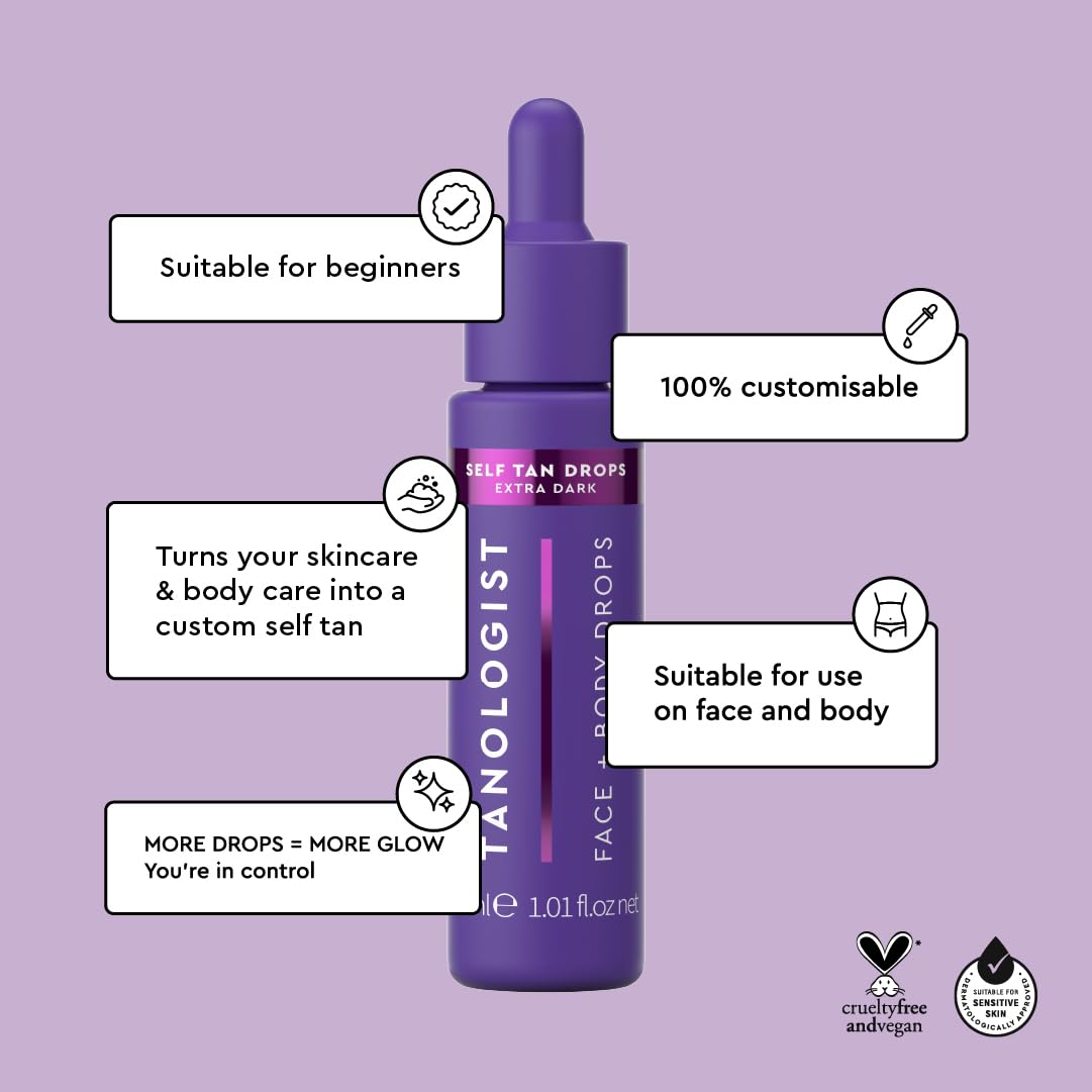 Foto 3 pulgar | Botella Extra Oscura De 30 Ml De Self Tan Drops Tanologist - Venta Internacional.
