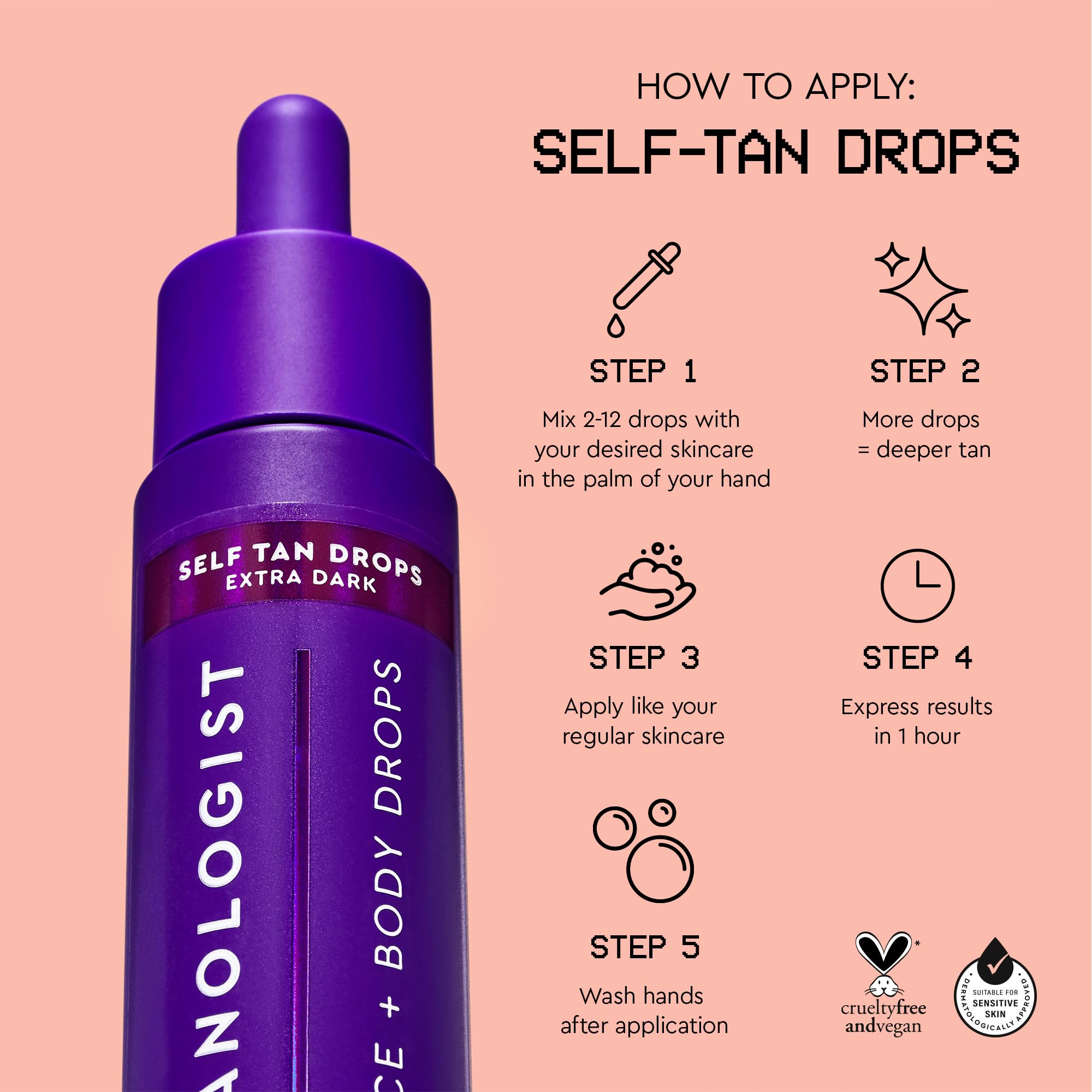 Foto 6 pulgar | Botella Extra Oscura De 30 Ml De Self Tan Drops Tanologist - Venta Internacional.