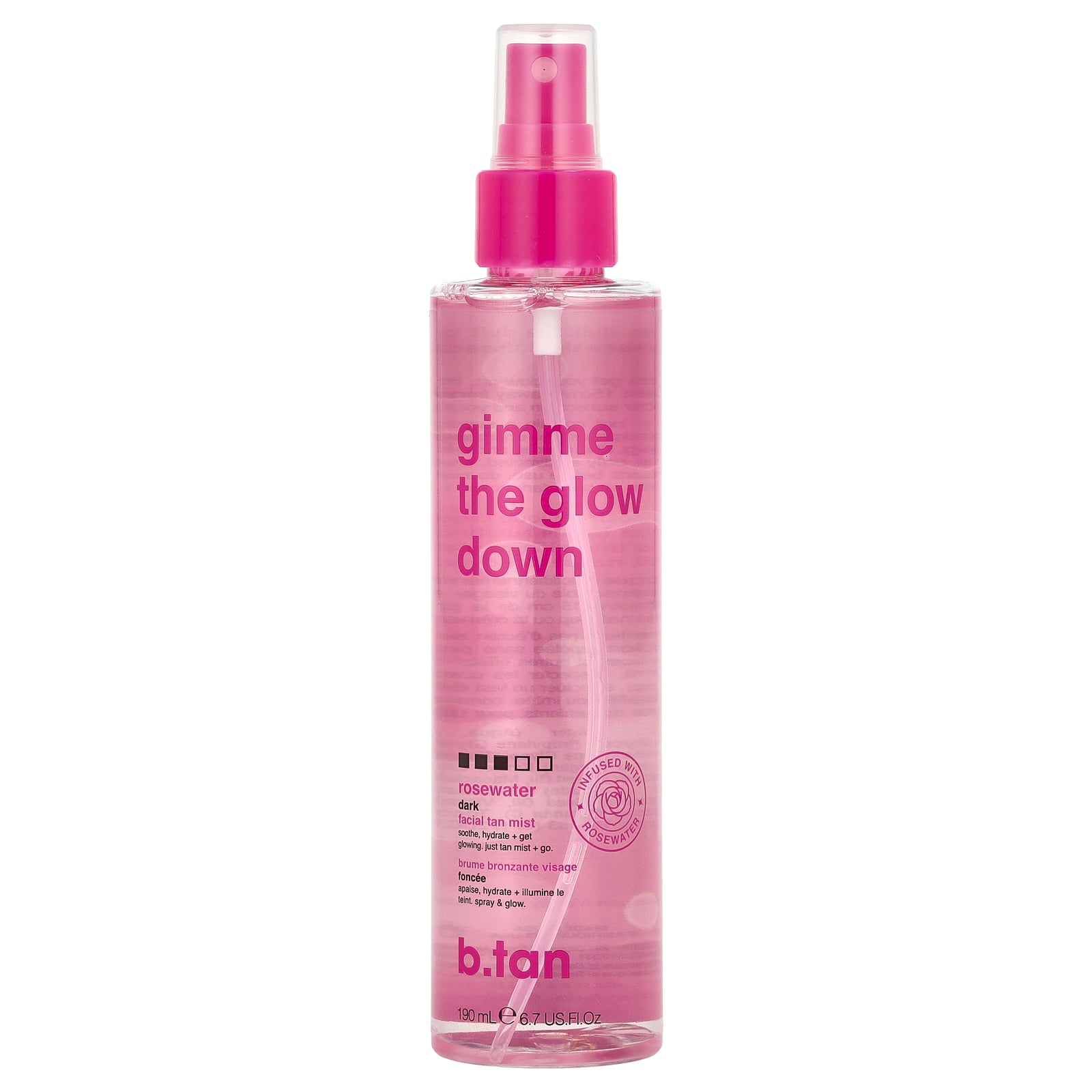 Foto 1 | Bruma Bronceadora Facial B.tan Gimme The Glow Down Dark  190 Ml  Agua De Rosas - Venta Internacional.
