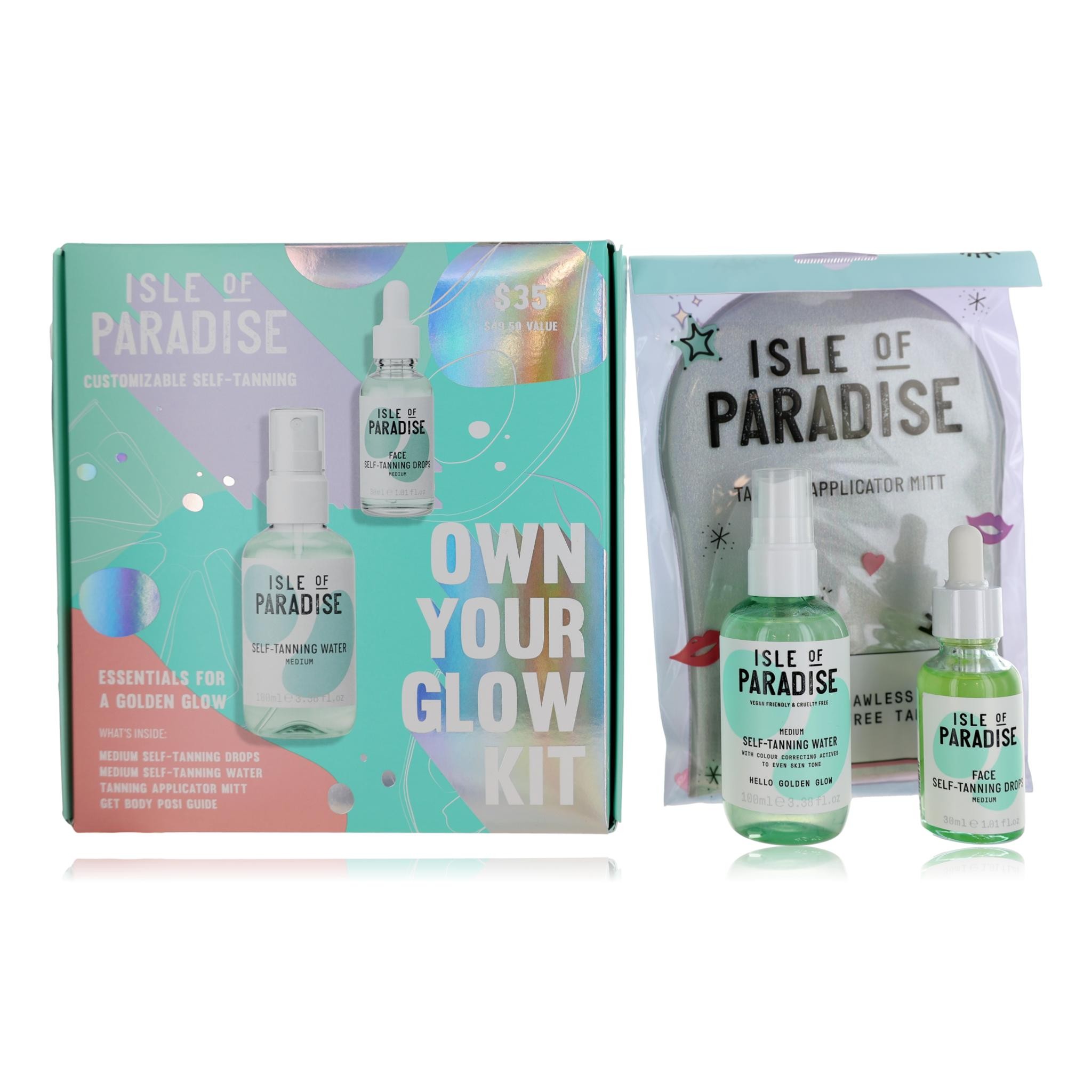 Foto 2 pulgar | Kit De Autobronceado Isle Of Paradise Own Your Glow Con Gotas Y Agua - Venta Internacional.