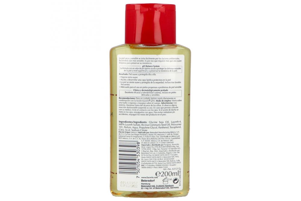 Foto 4 pulgar | Aceite de Ducha Eucerin 200 ml