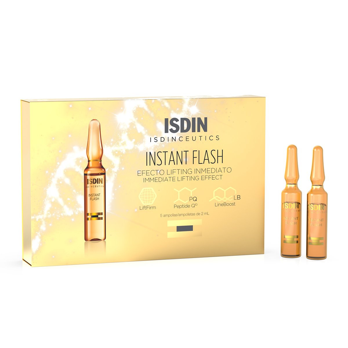 Suero Antiedad Efecto Lifting Isdin Instant Flash Paquete de 5 Piezas