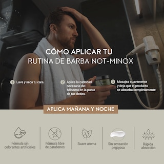 Foto 4 | Bálsamo para Crecimiento de Barba y Bigote Not-Minox 3% Ingrediente Activo 90 ml