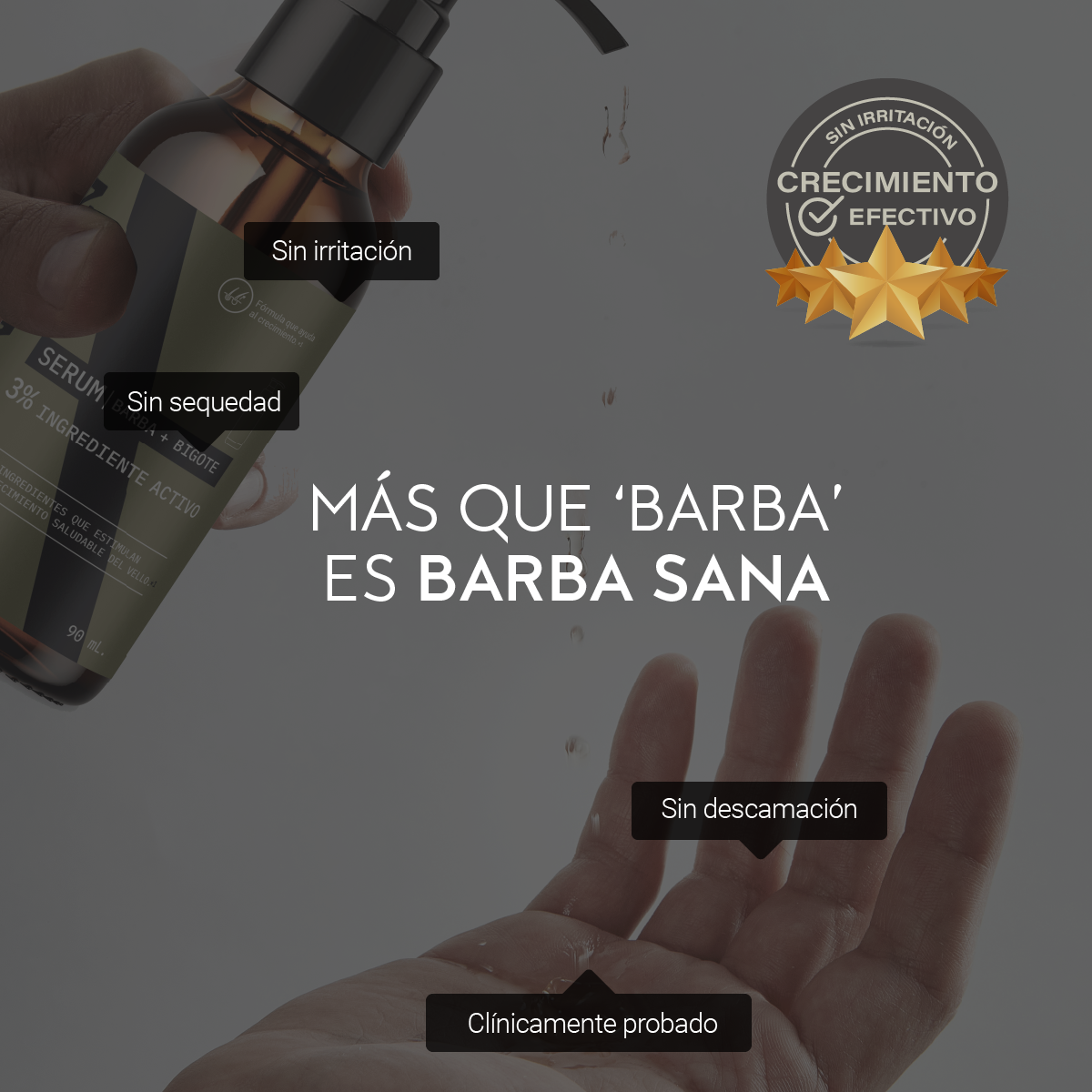 Foto 7 pulgar | Serum para Crecimiento de Barba y Bigote Not-Minox 3% Ingrediente Activo 90 ml